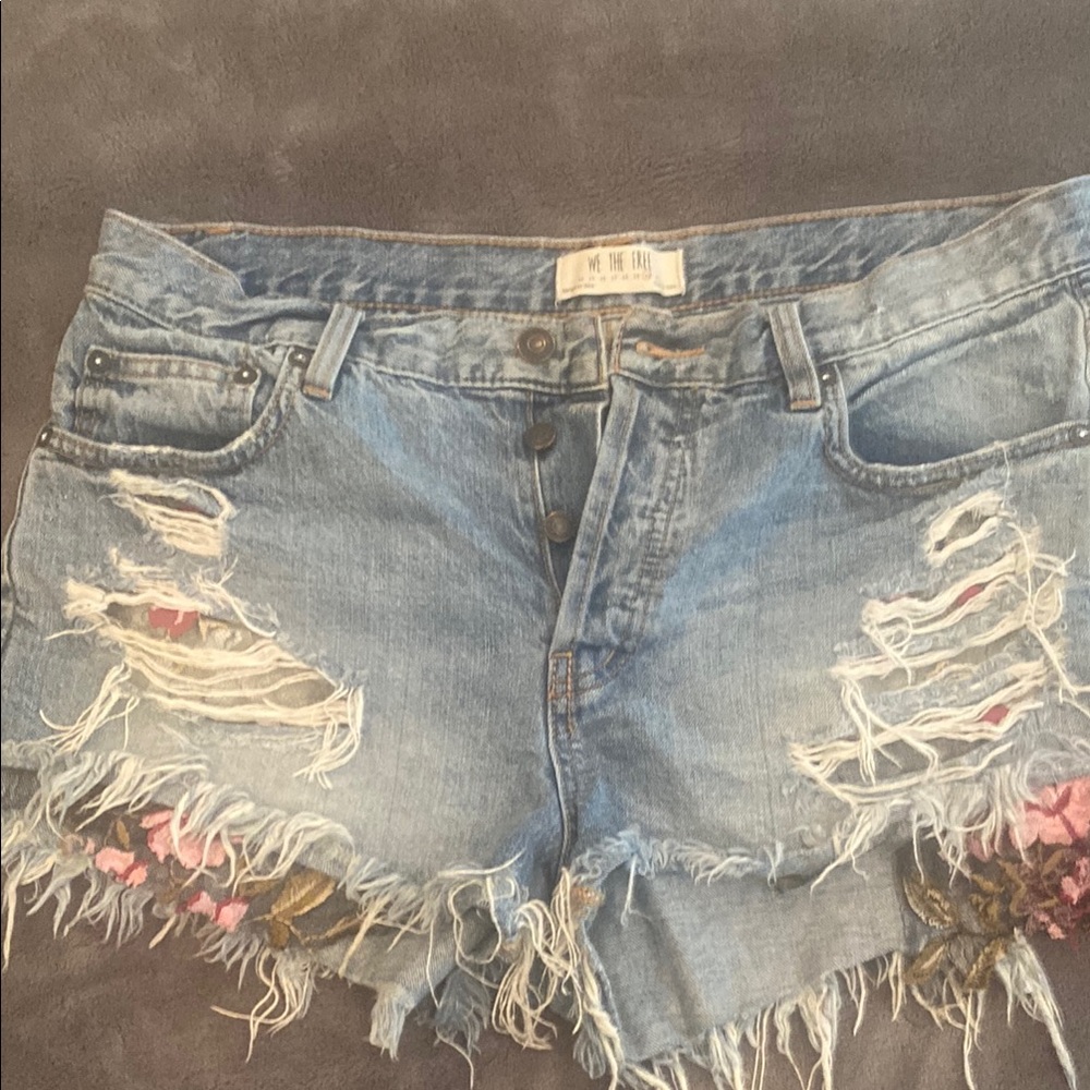 We The Free Blue Denim Shorts